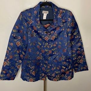 Stonebridge Vintage Flower Blue Blazer. Sz M
